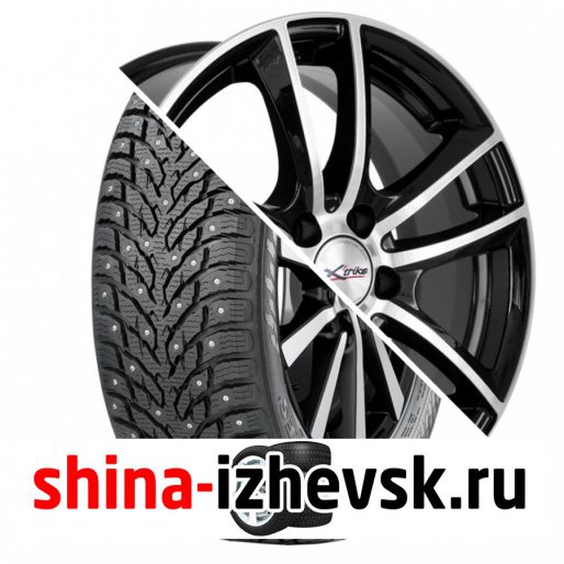 Колесо в сборе Nokian Hakkapeliitta 9 205/65 R16 T 95 + X-trike X116 6.5xR16 5×114.3 ET45 DIA60.1 Черный глянцевый с полированной лицевой поверхностью в Ижевске